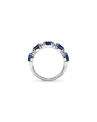 Australian Sapphire & 0.12 Carat TW Diamond Alternating Ring 10kt Gold