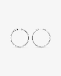 Hoop Earrings with Cubic Zirconia in Sterling Silver