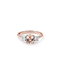 Ring with Morganite & 0.40 Carat TW of Diamonds in 10kt Rose Gold