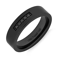 6mm Black Titanium Ring with Enhanced Black Diamonds
