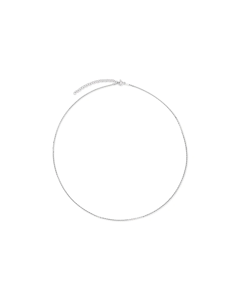 50cm (20") 2mm Width Diamond Cut Cable Chain Necklace in Sterling Silver