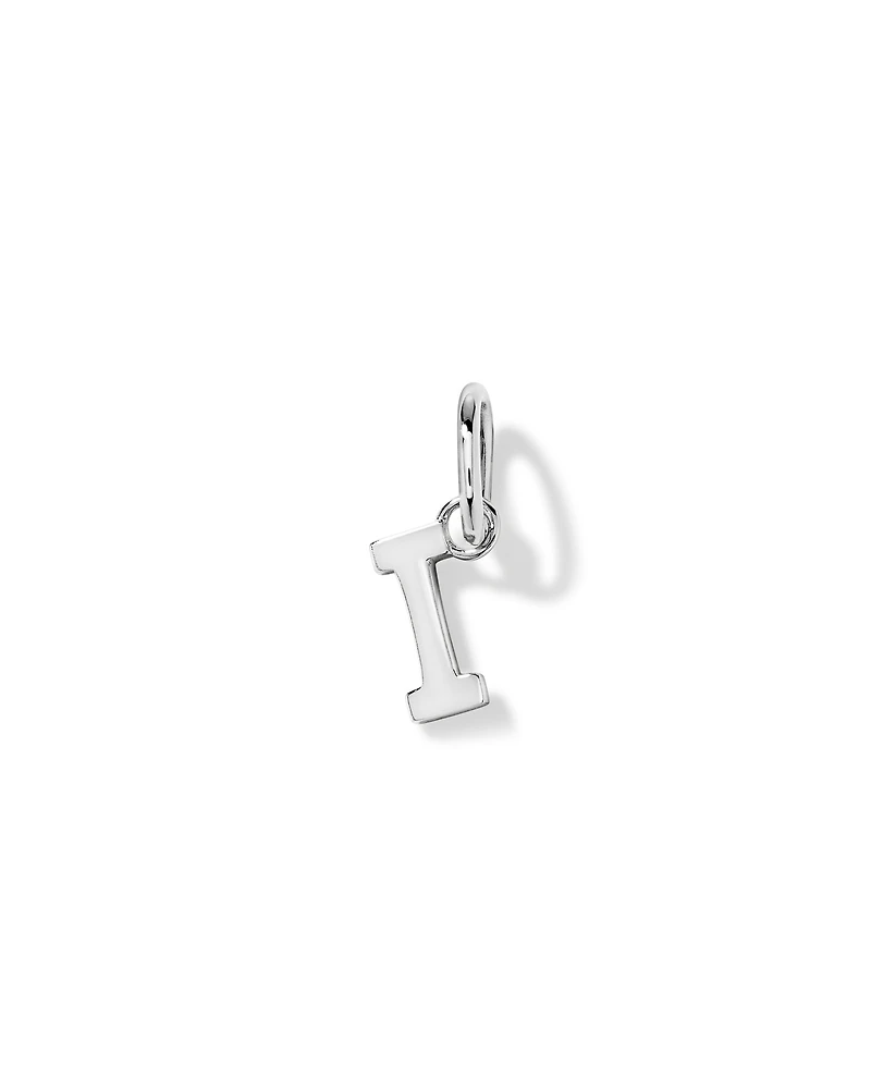 Letter I Initial Pendant in Sterling Silver