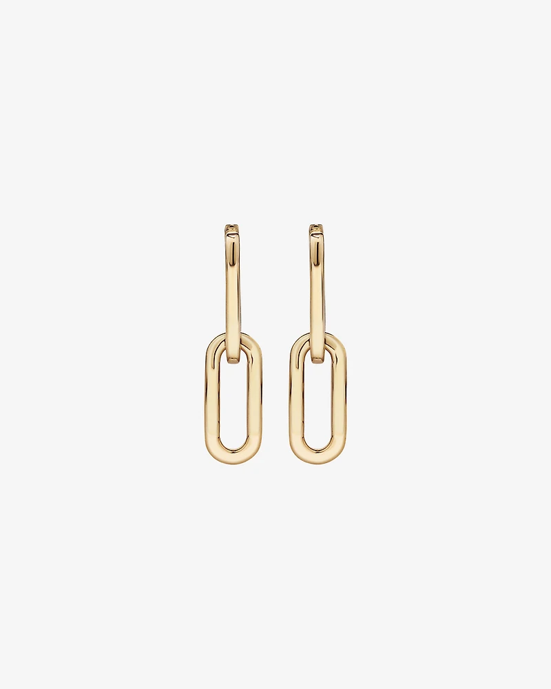 Boucles d'oreilles pendantes Huggie en forme de trombone en or jaune 10 kt