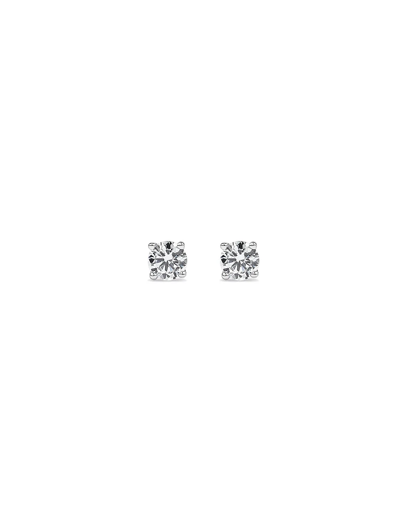 0.20 Carat TW Round Brilliant Laboratory-Grown Diamond Solitaire Stud Earrings in Sterling Silver