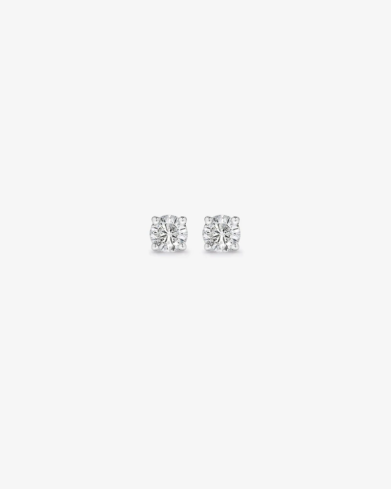 0.25 Carat TW Diamond Solitaire Stud Earrings 18kt White Gold