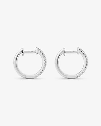 1.00 Carat TW Diamond Dot Dash Huggie Earrings in 14kt White Gold