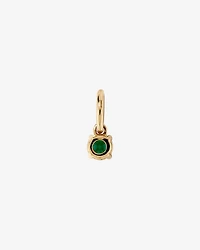 Round Created Green Emerald Birthstone Pendant in 10kt Yellow Gold