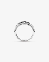 1.00 Carat TW Black and White Diamond Studded Men's Ring in Sterling Silver