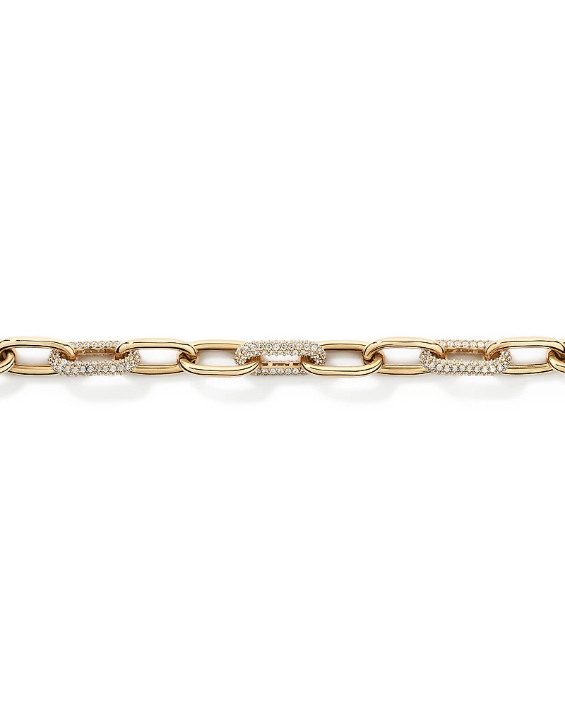 20cm (8") Luxe Link Bracelet  with Cubic Zirconia in 18kt Vermeil