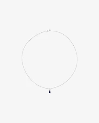 Oval Cut Blue Created Sapphire Gemstone Hoop Earrings and Pendant Necklace Set in Sterling Silver