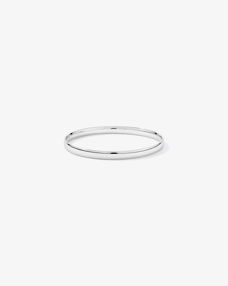 65mm (2.56") 5.5mm Width Solid Round Bangle in Sterling Silver