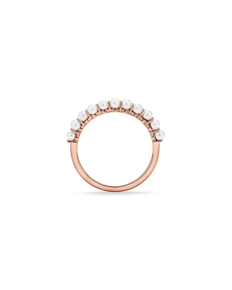 Cultured Freshwater Pearl Band Ring 10kt Rose Gold