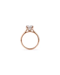 Bague solitaire en or rose 14 carats sertie d'un diamant rond brillant de 2,32 carats, cultivé laboratoire