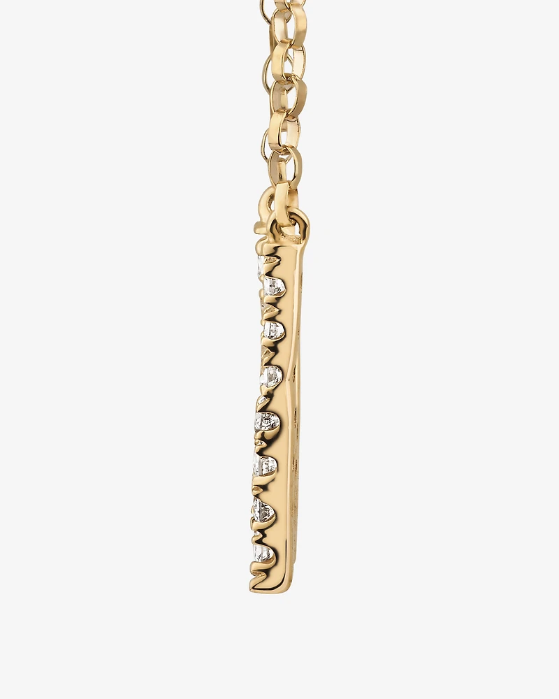 "W" Initial Necklace with 0.10 Carat TW of Diamonds in 10kt Yellow Gold