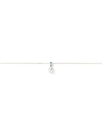 Aquamarine and Cultured Freshwater Pearl Drop Necklace in 10kt Rose Gold