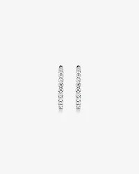 Boucles d’oreilles à cerceau diamant de laboratoire 3.00TW à l’envers en argent - Grandes