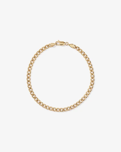 17cm (20") 3.75mm Width Semi Solid Diamond Cut Curb Bracelet in 10kt Yellow Gold