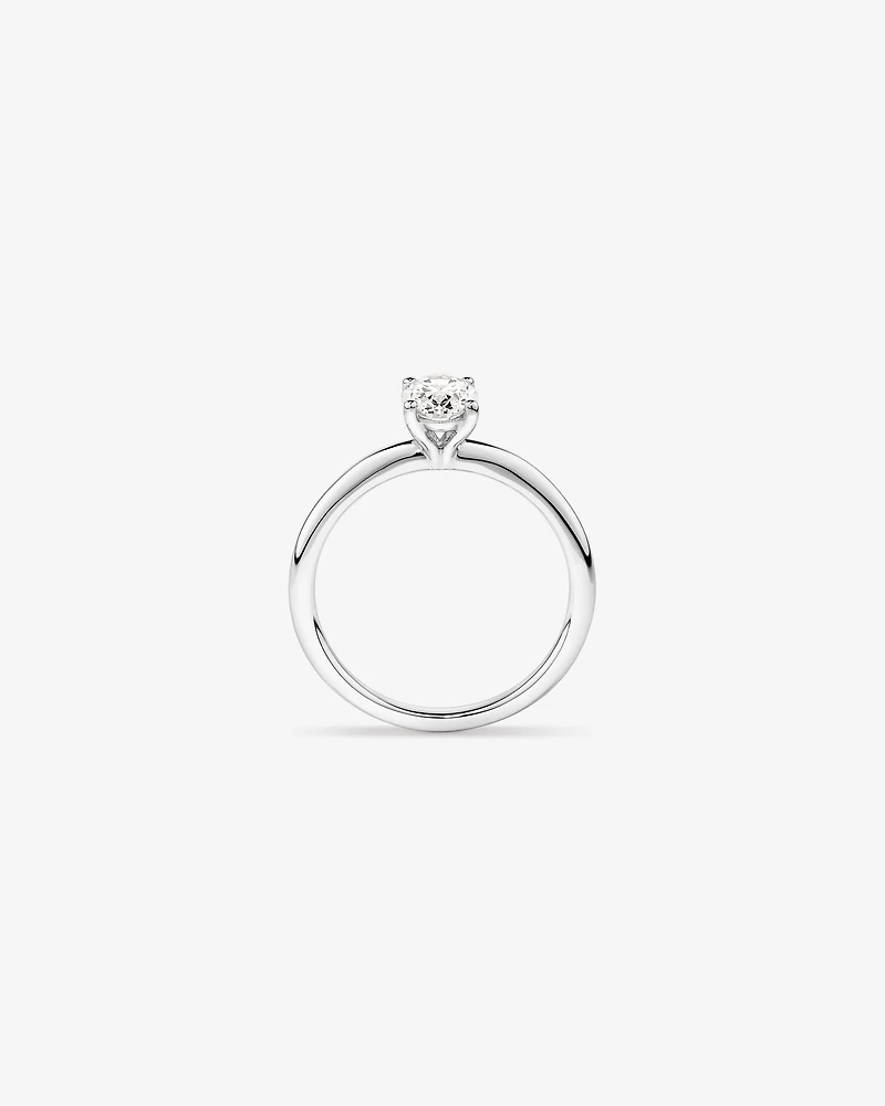 Carat TW Oval Laboratory-Grown Diamond Solitaire Engagement Ring 14kt White Gold