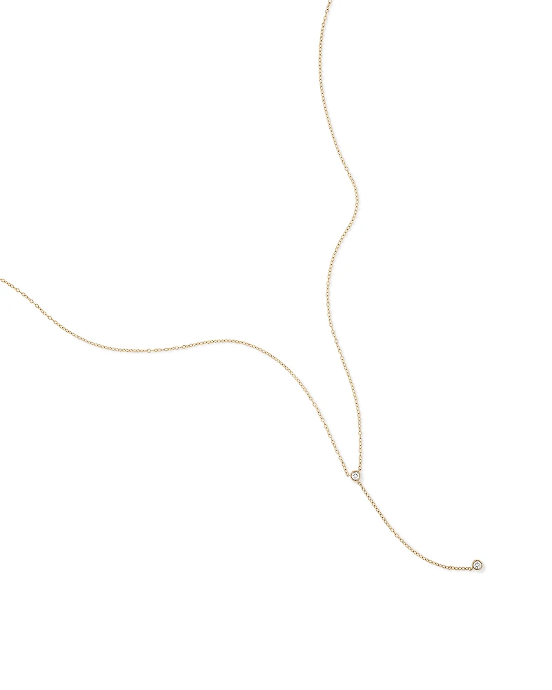 Collier Lariat rond TW en or jaune 10 carats en or jaune 10 carats