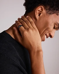 8mm Brushed Dome Black Titanium Wedding Band