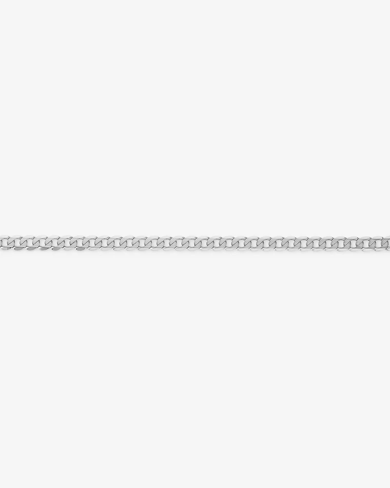 17cm (7.5") 3.75mm Flat Beveled Curb Bracelet in 10kt White Gold