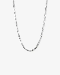 55cm (22") 5.3mm Width Bevelled Curb Chain Necklace in Sterling Silver