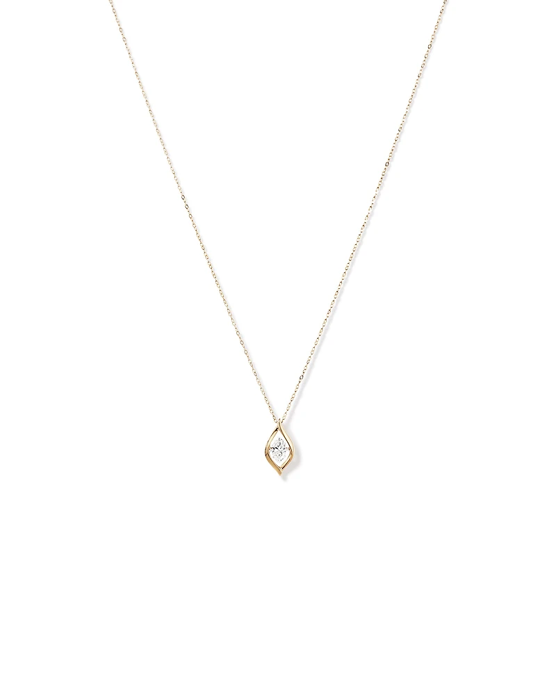Lume Lab Marquise Pendant with 0.50 Carat TW of Laboratory-Grown Diamond in 10kt Yellow Gold