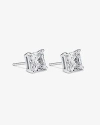 7mm Princess Cubic Zirconia Stud Earrings in Sterling Silver