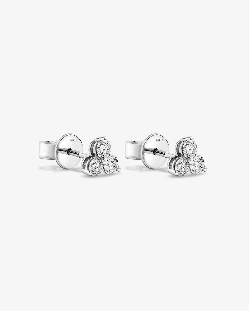 0.50 Carat TW Round Brilliant Diamond Trio Stud Earrings in 10kt White Gold