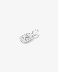 Letter Z Mother of Pearl Initial Pendant in Sterling Silver