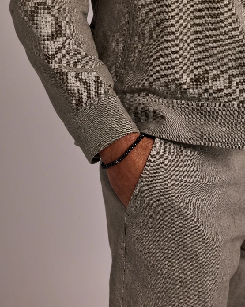 21cm Onyx Bead Bracelet with Black Diamond Rondel in Sterling Silver