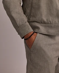 21cm Onyx Bead Bracelet with Black Diamond Rondel in Sterling Silver