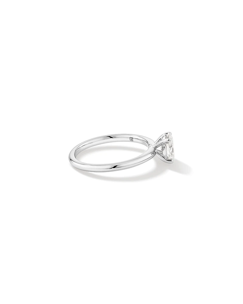 Carat TW Oval Laboratory-Grown Diamond Solitaire Engagement Ring 14kt White Gold