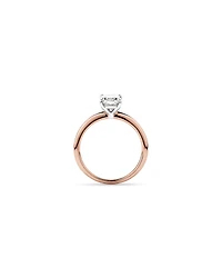 Bague de fiançailles solitaire en diamant de laboratoire TW Radiant de 1,25 carat en or rose et blanc 14 carats