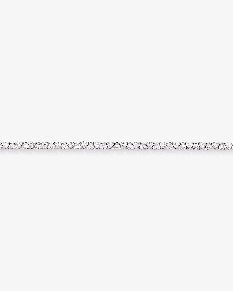 10.00 Carat TW Laboratory-Grown Diamond Heart Tennis Necklace in 10kt White Gold