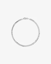 19cm (22") 3mm Width Solid Flat Bevelled Curb Bracelet in 10kt Yellow Gold