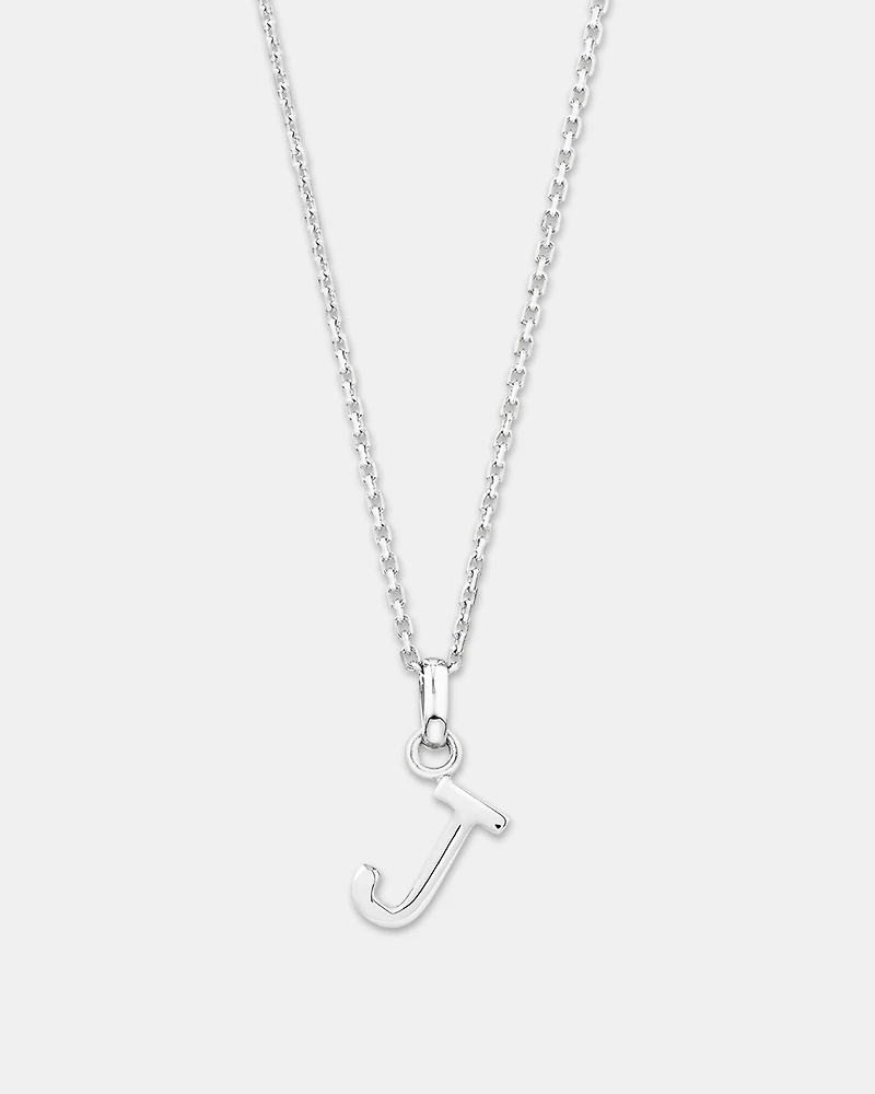 "J" Initial Pendant in Sterling Silver