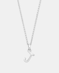 "J" Initial Pendant in Sterling Silver