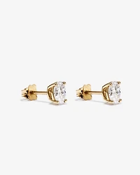 1.00 Carat TW Oval Cut Laboratory-Grown Diamond Solitaire Stud Earrings in 10kt Yellow Gold
