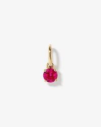 Created Round Red Ruby Birthstone Pendant in 10kt Yellow Gold