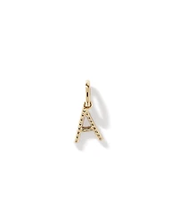 Diamond Letter A Initial Pendant in 10kt Yellow Gold