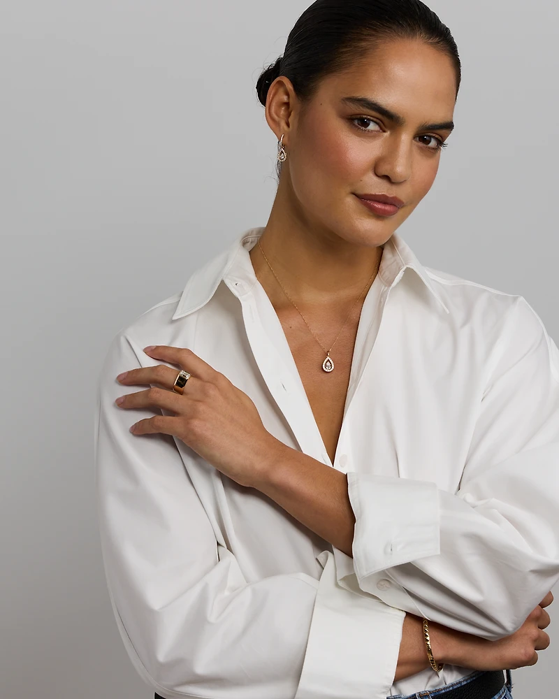 Lume Lab Pear Pendant with 1.00 Carat TW of Laboratory-Grown Diamonds in 10kt Gold