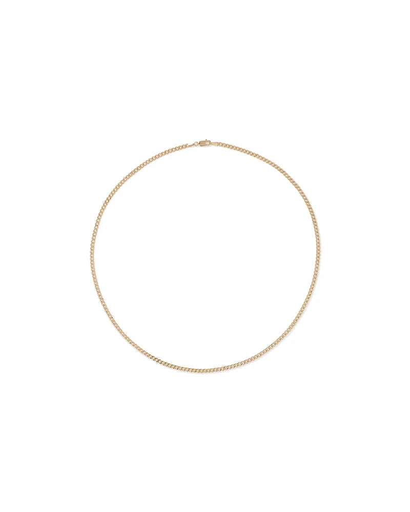 50cm (20") 2.95mm Width Semi Solid Diamond Cut Curb Chain in 10kt Yellow Gold