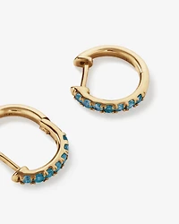 Créoles à topaze bleu de Londres en or jaune 10 carats