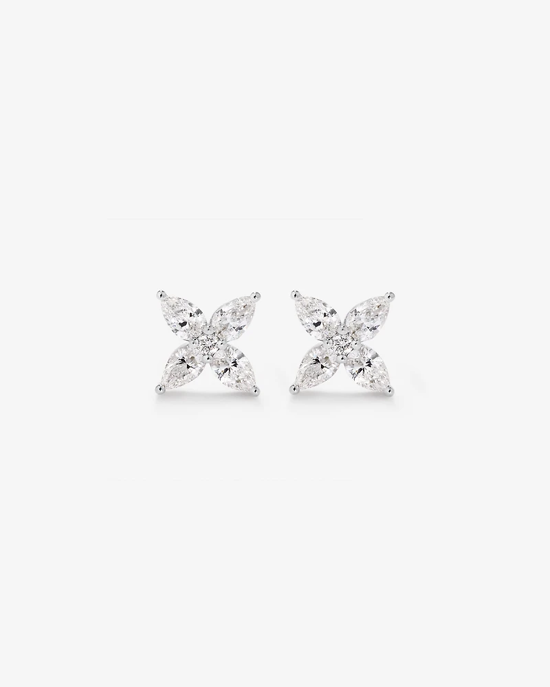 0.62 Carat TW Floret Laboratory-Grown Diamond Stud Earrings in 10kt White Gold