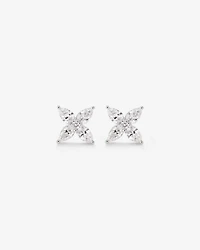 0.62 Carat TW Floret Laboratory-Grown Diamond Stud Earrings in 10kt White Gold
