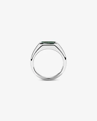 Malachite Square Signet Ring in Sterling Silver