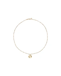 Sunray Open Circle Pendant Station Necklace in 10kt Yellow Gold