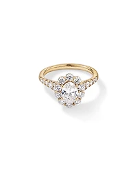 2.15 Carat TW Oval Halo Laboratory-Grown Diamond Ring 14kt Yellow Gold