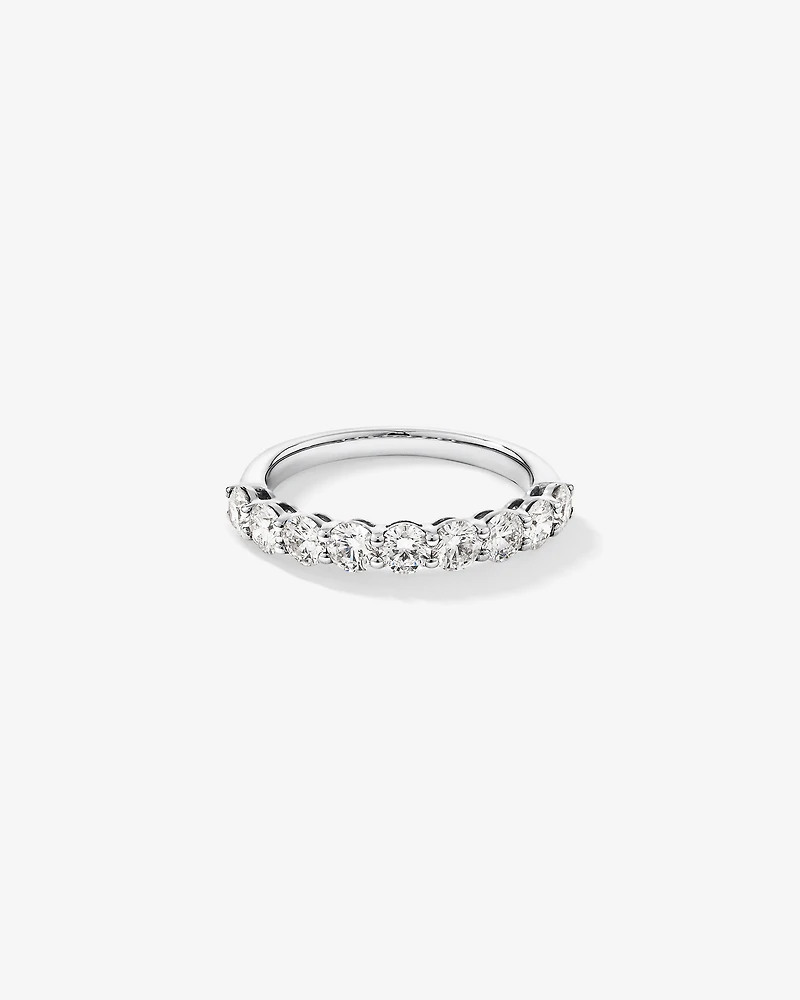 Bague de mariage ronde TW 1,30 carat en diamant brillant cultivé laboratoire or blanc 14 carats